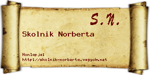 Skolnik Norberta névjegykártya